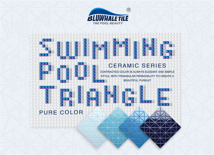 Pure blue color triangle mosaic pool tiles collection.jpg