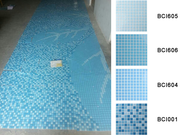 Wholesale Price Mosaic Pool Tile With Blue Tones