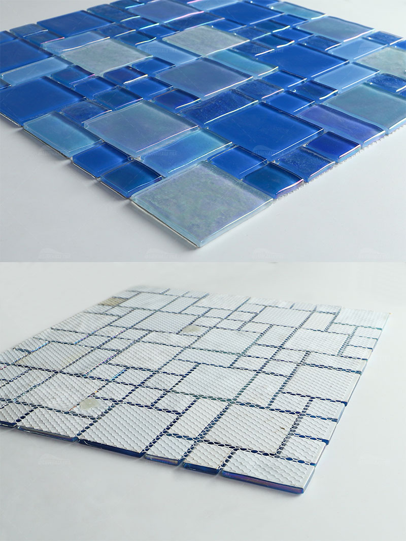 shiny blue iridescent tile