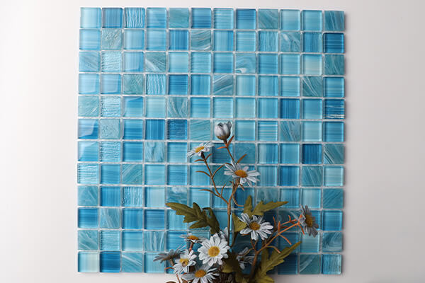1x1 glass mosaic for swimming pool