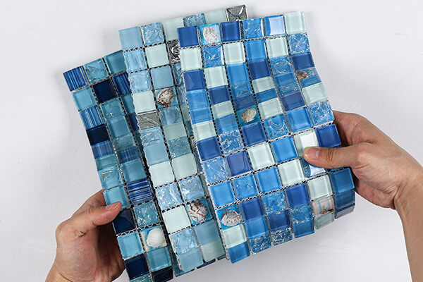 resin crystal glass conch tile