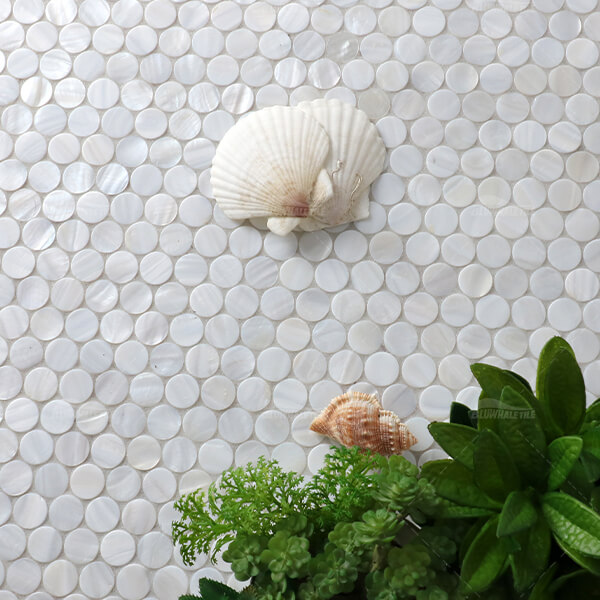 penny round shell mosaic mother of pearl tile