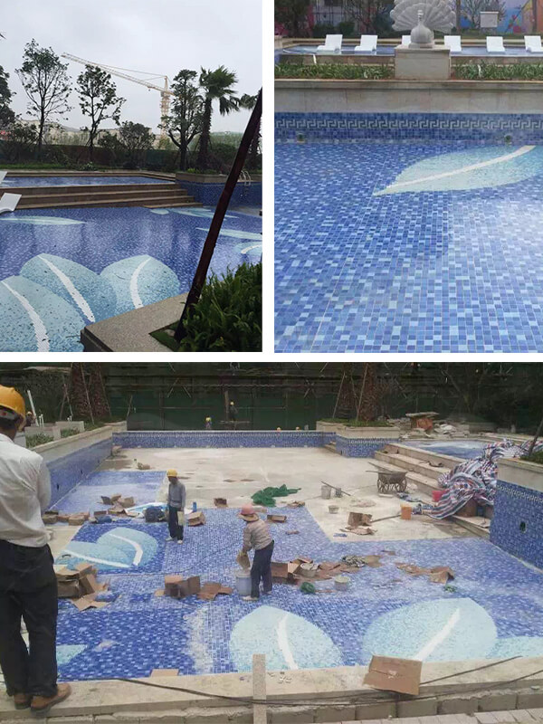 custom pool mosaic art