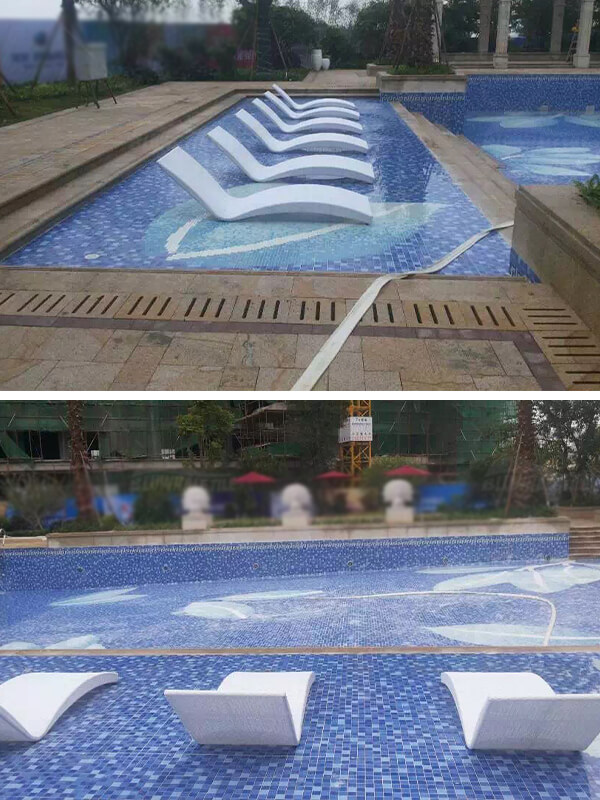 pool mosaic art leaves pattern for hotel project