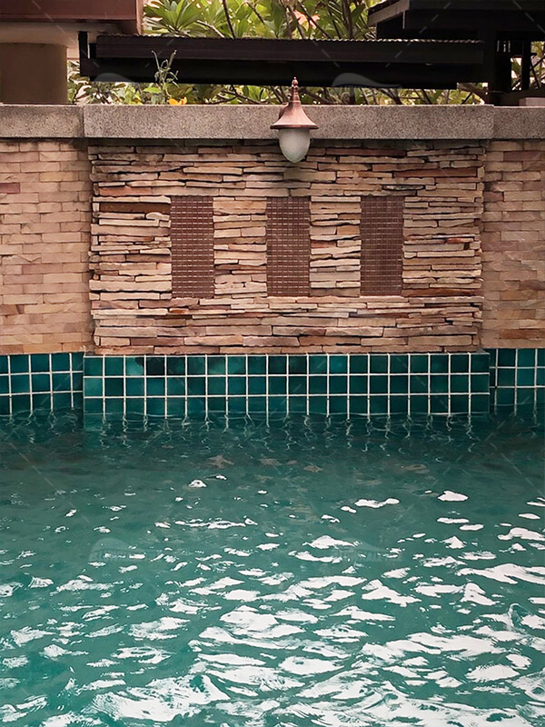 100x100mm porcelain pool tile as pool wall decor