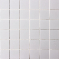 48x48mm Square Matte Porcelain White BCK201-Mosaic tile, Ceramic mosaic tile, White mosaic pool tiles, White mosaic tile for swimming pool
