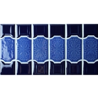 Misturas Blue Blue BCZB004-Azulejo de mosaico, beira da telha da porcelana, padrões da beira do mosaico, telha da beira por atacado