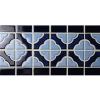 Borda Azul Cobalto BCZB005-Telha de mosaico, beira de mosaico cerâmica, projetos da beira da telha