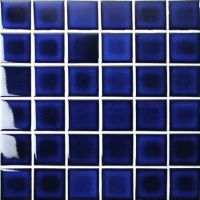 48x48mm Square Glossy Crystal Glazed Porcelain Cobalt Blue BCK614-Mosaic tiles, Ceramic mosaic, Cobalt blue swimming pool tiles 
