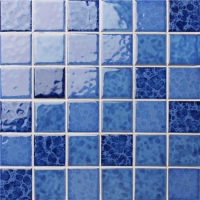 Blossom Blue BCK009-Azulejo de mosaico, Mosaico cerâmico, Mosaicos de mosaico de piscina, Azulejo de azulejo de cristal azulejado azul