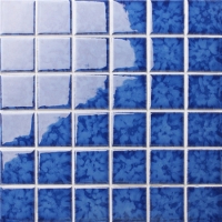 Blossom azul marino BCK642-Azulejos de piscina, Mosaico de cerámica, Mosaico de piscina azul
