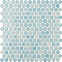 Penny Round Blue CZG007A-Azulejos de mosaico, Mosaico de cerámica, Mosaico de mosaico redondo