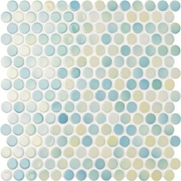 Mezcla redonda azul de penique BCZ002-Azulejos de mosaico, Azulejos de mosaico ceramico, Proveedores de mosaicos redondos de Penny