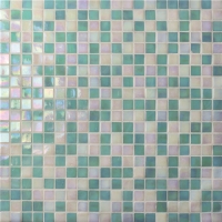 Jade Iridescent Green BGC011-Mosaic tile, Glass mosaic, Glass mosaic tile sheets, Glass mosaic pool tile