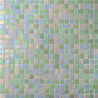 Square Glowing Green Blend BGC028-Pool tile, Swimming pool mosaic, Glass mosaic, Glass mosaic tile shower