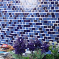 Linha de ouro azul escuro de luxo BGZ014-Azulejo de mosaico, Mosaico de vidro, Azulejo de mosaico de vidro para design de piscinas