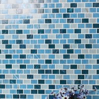Linha de ouro azul de luxo BGZ012-Mosaico de vidro, mosaico de vidro do mosaico do subway, telha quente do mosaico da derretimento para a venda
