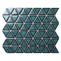 Triangle Dark Green BCZ716A-glazed porcelain tile, mosaic triangle, green pool tiles