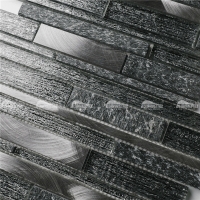 Verre de cristal de bande ZHM2904-feuilles de tuiles de mosaïque de marbre de verre, tuile de mosaïque de mélange de métal de verre, tuile de dosseret de piscine, fournisseurs de tuile de piscine