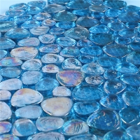 Azulejo de vidrio iridiscente GZOF1604-aclaramiento iridiscente de baldosas de vidrio, azulejos iridiscentes de la pared, mosaico de vidrio de guijarros iridiscentes