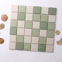 48mm Full Body Unglazed KOF6001-tile supplier,mix green unglazed mosaic,square unglazed porcelain mosaic