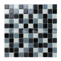 Crystal Glass Black BGI017F2-pool tiles, black pool tiles, black mosaic pool tiles