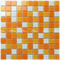 Crystal Glass Orange BGI012F2-glass pool tiles,glass mosaic tiles pool，glass mosaic swimming pool tiles
