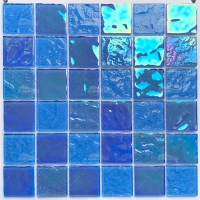 48x48mm Square Crystal Glass Iridescent Blue GKOL1603-glass pool tiles,tiles for swimming pool,pool tiles price