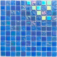 25x25mm Square Crystal Glass Iridescent Blue GIOL1604-glass pool tiles,iridescent glass mosaic tiles,swimming pool tile manufacturers