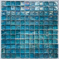 25*25mm Iridescent Clear Glass Aqua Blue GKOF1601-glass mosaic pool tiles,glass pool tile,glass mosaic tile for pool