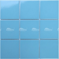 97x97mm Square Glossy Glazed Porcelain Blue CMG601B-Pool tiles, Ceramic mosaic, Ceramic mosaic bathroom tile