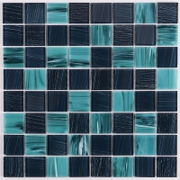 36x36mm Square Crystal Glass Aqua Gree Mixed Dark Blue GZOL1704-glass pool tile, blue green pool tile, buy swimming pool tiles online