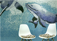 Pool Mosaic Art: Enjoy Swimming With Lovely Dolphin!-Pool art mosaic murals, Dolphin mosaic tile, Dolphin mosaic design 