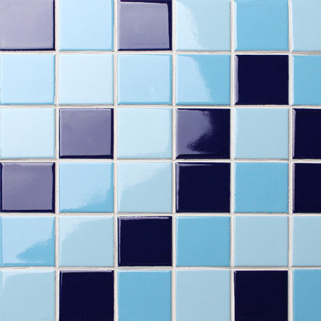 Classic Blue Checkerboard BCK007,Mosaic tile, Ceramic mosaic, Swimming pool tile mosaic, 2\'\' mosaic tile for pool 
