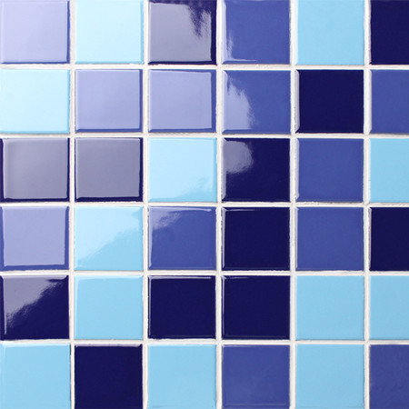 Classic Blue Checkerboard BCK006,Mosaic tile, Ceramic mosaic, Pool tile for sale, Swimming pool tile blue