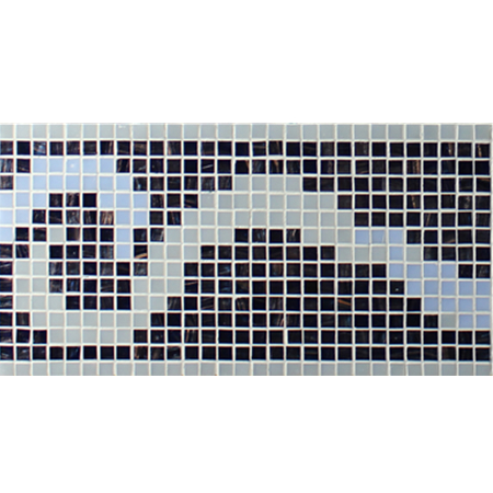 Border Black Mix Cloud Pattern BGAB004,Mosaic tile, Glass mosaic border, Tile border for pool, Black glass mosaic border tiles