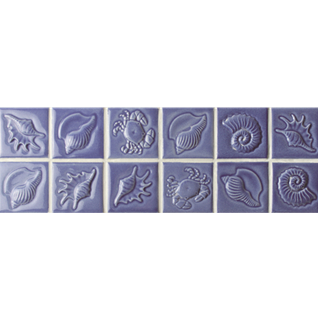 Modelo púrpura del Sea-Shell BCKB601,Azulejo de borde, Azulejo de cerámica de la frontera, Azulejo de la línea de flotación para la piscina, Azulejo de la línea de flotación mosaico de la piscina