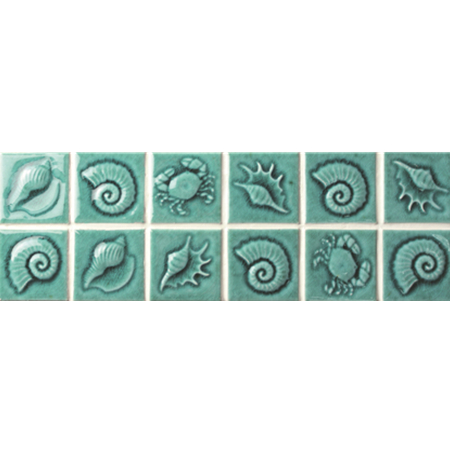 Green Seashell Pattern BCKB701,Border tile, Ceramic border tile, Pool waterline tile, Waterline tile color
