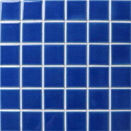 48x48mm Ice Crackle Surface Square Glossy Porcelain Dark Blue BCK604,Mosaic tile, Ceramic mosaic, Broken mosaic tiles for sale