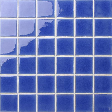 48x48mm Ice Crackle Surface Square Glossy Porcelain Dark Blue BCK645,Mosaic tile, Ceramic mosaic, Swimming pool mosaic, Pool mosaics for sale
