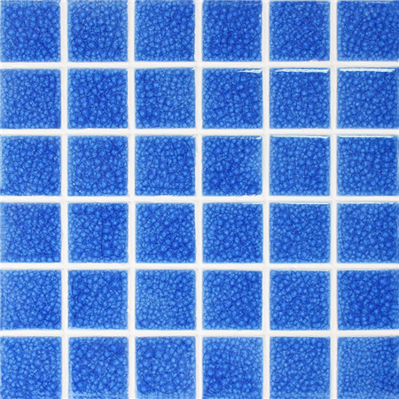 冷冻蓝色重型裂纹BCK661,泳池瓷砖，马赛克游泳池，陶瓷马赛克，陶瓷釉面瓷砖游泳池