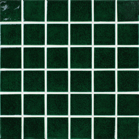 48x48mm Heavy Ice Crackle Surface Square Glossy Porcelain Green BCK713,Pool tile, Pool mosaic, Ceramic mosaic, Ceramic mosaic pool, Green pool tiles
