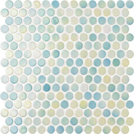 Diameter 19mm Penny Round Glossy Porcelain Blend Light Blue BCZ002,Mosaic tiles, Ceramic mosaic tiles, Penny round mosaic suppliers