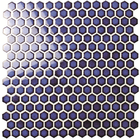 Hexágono Azul Escuro BCZ606,Azulejo de mosaico, Mosaico cerâmico, Azulejo hexagonal, Azulejo hexagonal de porcelana