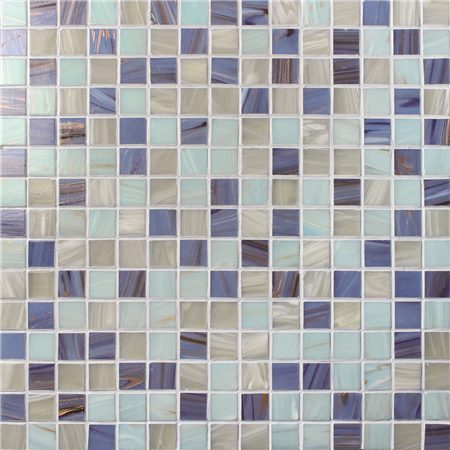 Luxury Blue Mix Gold Line BGE008,Pool tile, Glass mosaic, Glass mosaic backsplash tile 