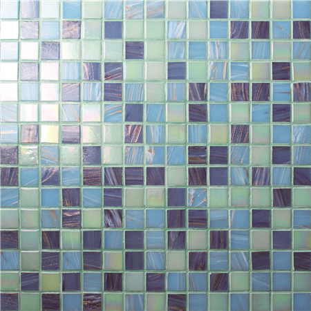 Luxo Linha Blue Gold Mix BGE009,azulejo piscina, mosaico de vidro, telha piso de mosaico de vidro