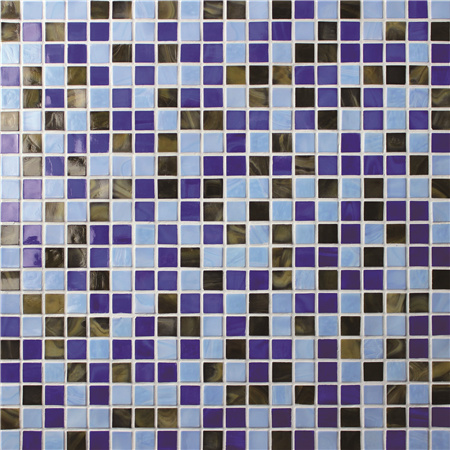 15x15mm Sauqre Hot Melt Glass Iridescent Mixed Dark Blue BGC005,Mosaic tile, Glass mosaics, Pool glass mosaic tile, Blue glass mosaic tile backsplash