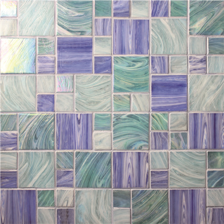 Square Mixed BGZ001,Pool tile, Pool mosaics, Glass mosaic, Hot melt glass mosaic tile