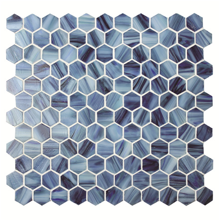 六角蓝BGZ021,游泳池马赛克，玻璃马赛克瓷砖，马赛克六角