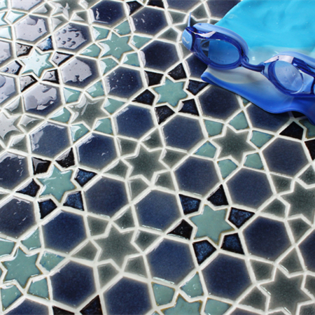Frozen Snowflake Ice-Crackle CZH001TM,Mosaic tile, Ceramic mosaic, Ceramic pool tile, Swimming pool tiles 